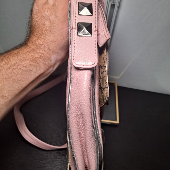 Sharif pink leather crossbody bag with silver-tone hardware - Picture 8 of 16